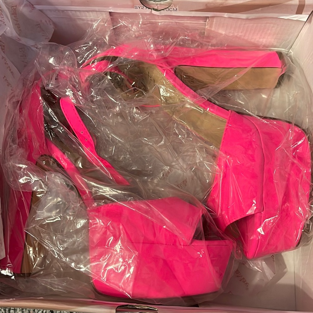 Neon pink platforms